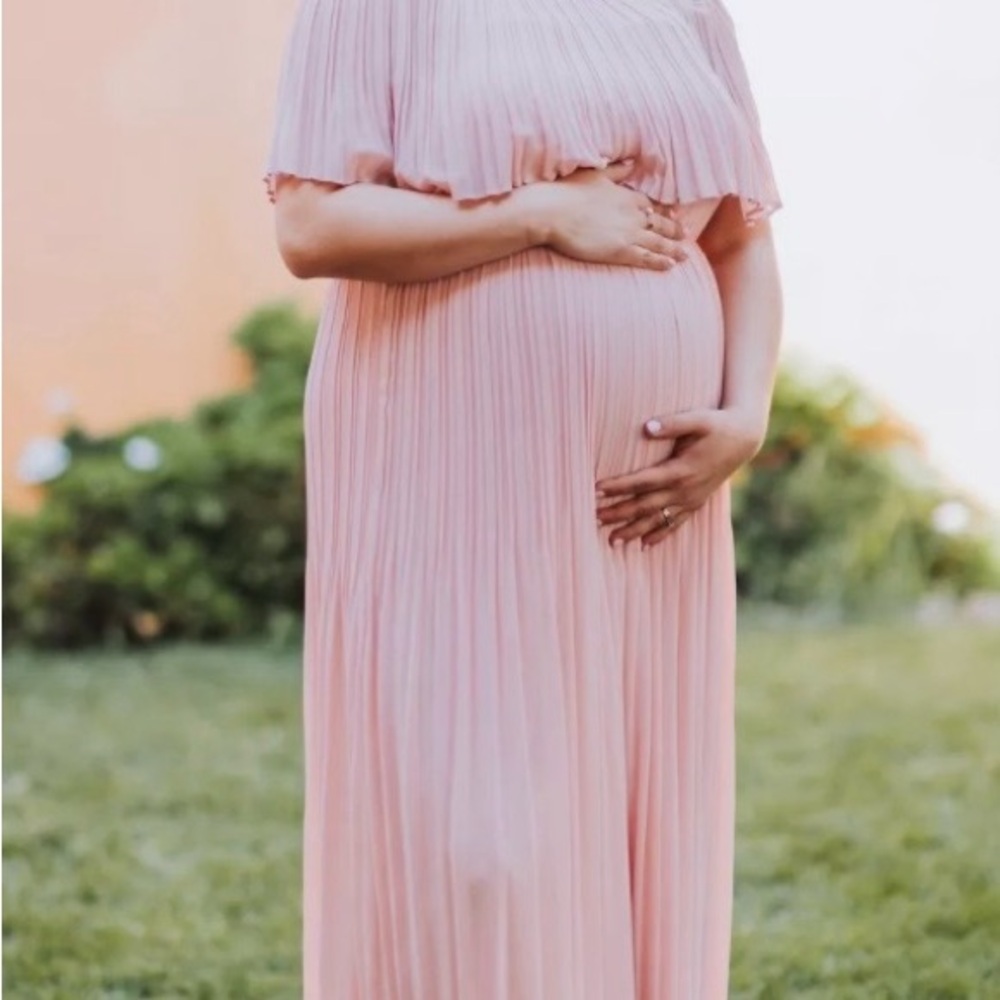 Elegant Pink Maternity Dress